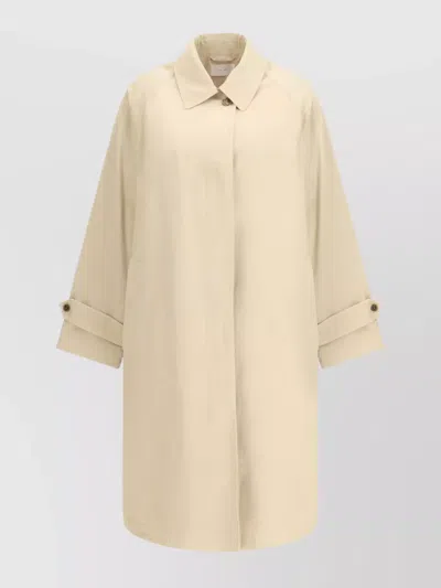 The Row Tavishina Back Slit Trench Coat With Pockets In Neutral