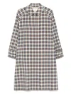 The Row Tavishina Checked Silk-blend Car Coat In Neutrals