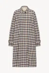 The Row Tavishina Checked Silk And Cotton-blend Poplin Coat