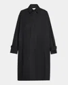 The Row Denver Double-breasted Wool-twill Trench Coat In Black