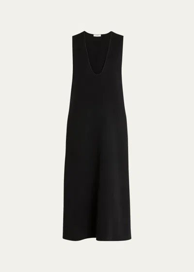 The Row Tay Cashmere Tank Dress In Black