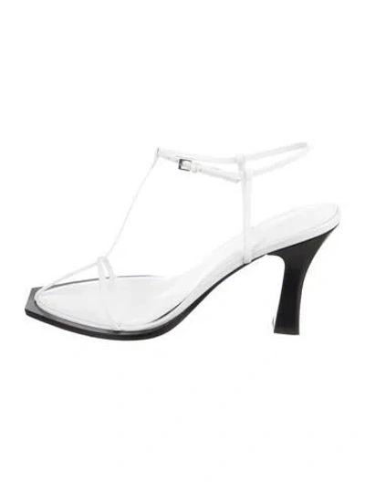 Pre-owned The Row T-bar Leather T-strap Sandals In White
