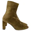 The Row Teatime Ankle Boots In Green Suede In Green