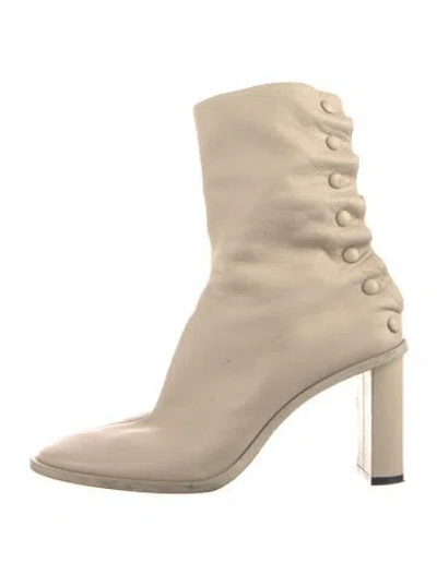 Pre-owned The Row Teatime Snaps Leather Boots In Neutral