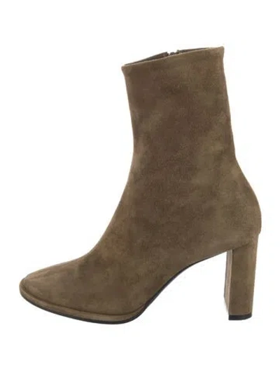 Pre-owned The Row Teatime Suede Sock Boots In Brown
