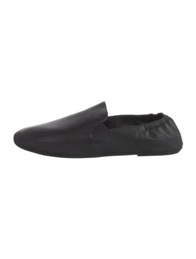 Pre-owned The Row Tech Leather Loafers In Black