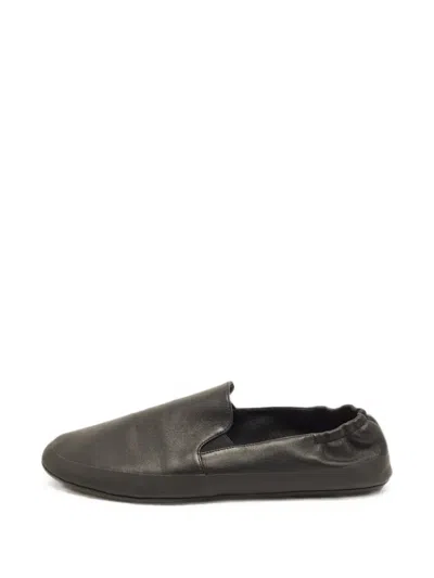 Pre-owned The Row Tech Leather Loafers In Black