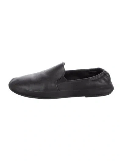 Pre-owned The Row Tech Leather Loafers In Black