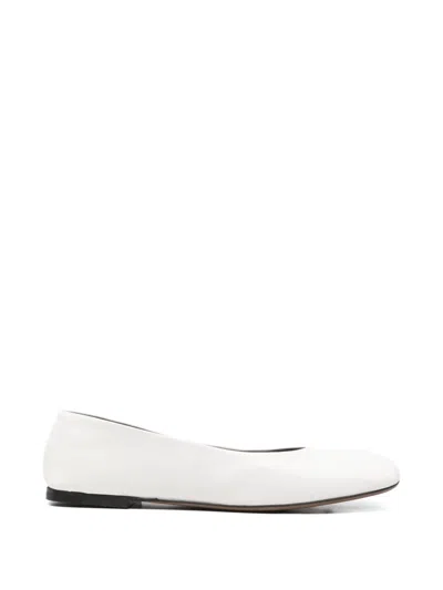 Pre-owned The Row Teo Ballet Flats In White