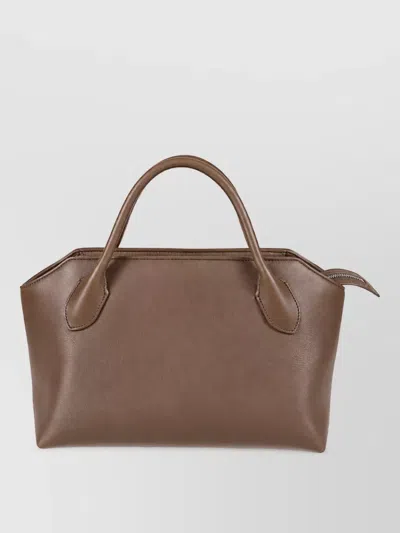 The Row Terrasse Bauletto Tote Bag In Brown