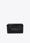The Row Terrasse Grained Leather Clutch Bag In Black