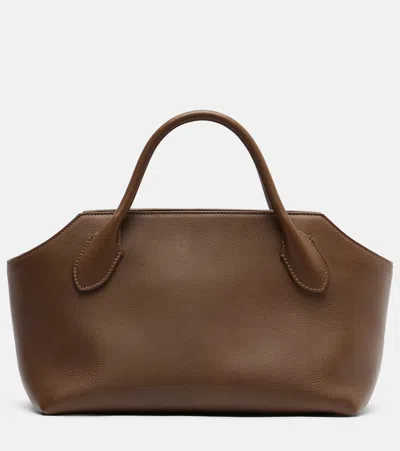 The Row Terrasse Leather Top-handle Bag In Brown