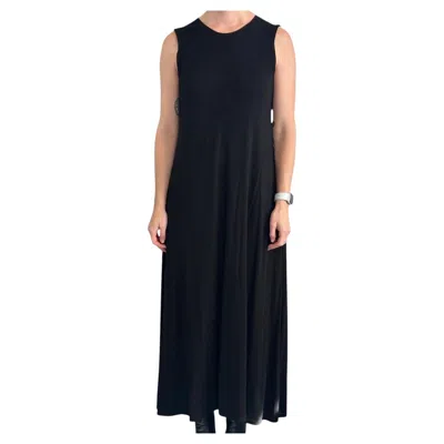 Pre-owned The Row Tetzi Jersey Maxi Dress Black Size Xs Thick Cotton Sleeveless Round Neck