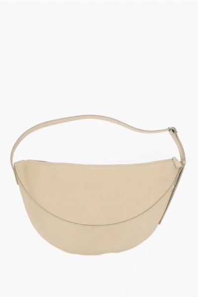 The Row Textured Leather Jouve Hobo Shoulder Bag In Brown