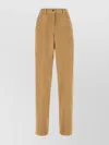 The Row Textured Wool Blend Trousers Featuring Pockets In Brown