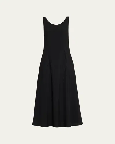 The Row Teza Scoop-neck Sleeveless Maxi Dress In Black