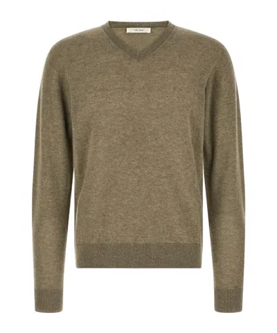 The Row Thamm V-neck Sweater In Green