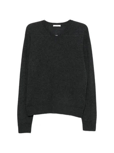 The Row Thamm V-neck Sweater In Gray