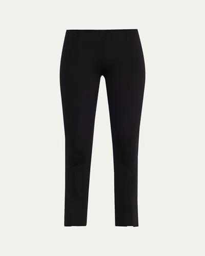 The Row Thilde Skinny-leg Crop Split-hem Pants In Black