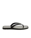 The Row City Calfskin Flip Flop Sandals In Black