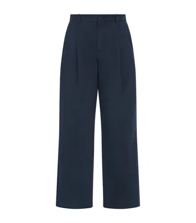 The Row Tibor Cotton-cashmere Trousers In Grey