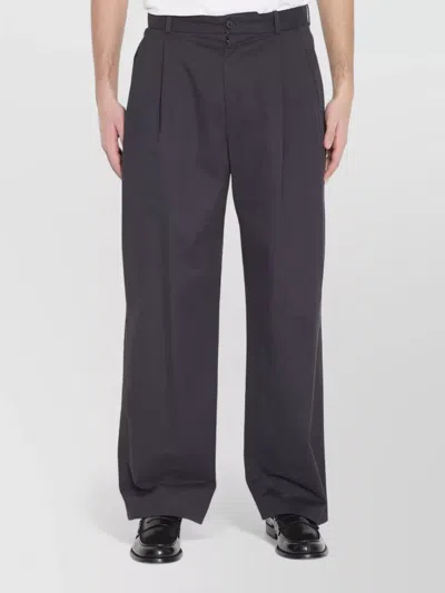 The Row Tibor Tailored Trousers Regular Fit Gabardine In Purple