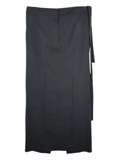 The Row Tie-detail Split Skirt In Black