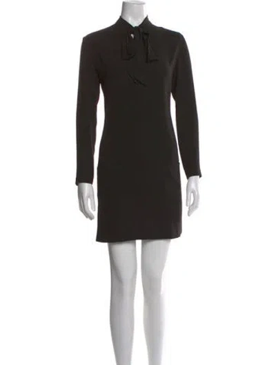Pre-owned The Row Tie Neck Mini Dress In Black