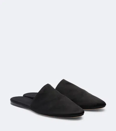 The Row Mules Tilda Aus Satin In Brown