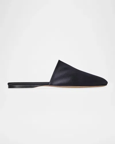 The Row Tilda Satin Slip-on Mules In Blue