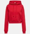 The Row Timmi Cotton Blend Jersey Crop Hoodie In Red