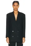 The Row Timoty Double Breast Wool Jacket In Black