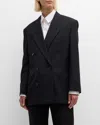The Row Timoty Double Breast Wool Jacket In Black