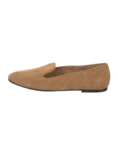 Pre-owned The Row Tippi Suede Flats In Brown
