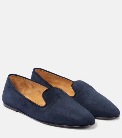 The Row Tippi Suede Slip-on Loafers In Brown