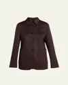 The Row Tiras Cashmere Single-breasted Jacket In Brown