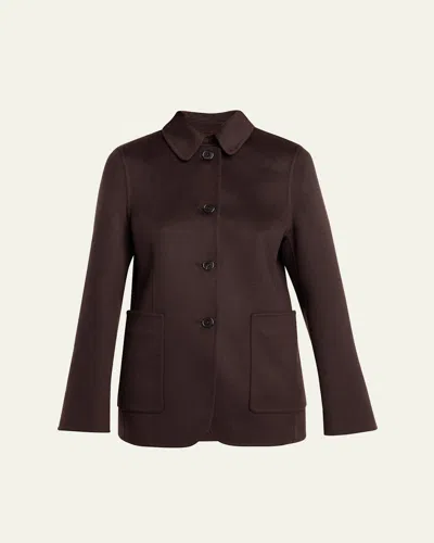 The Row Tiras Cashmere Single-breasted Jacket In Brown