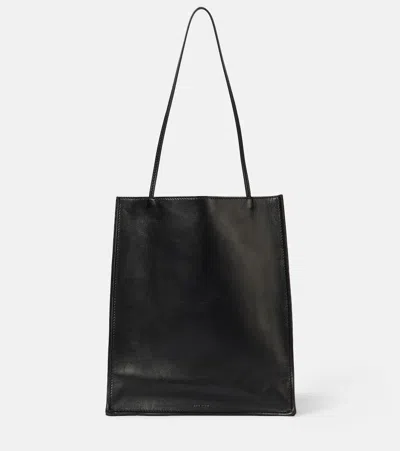 The Row To Go Large Leather Tote Bag In Black