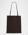 The Row To Go Large Tote Bag In Napa Leather In Dans Dark Brown Ans