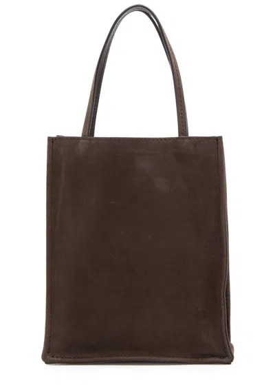 The Row To Go Small Suede Crossbody Bag In Brown