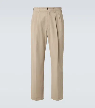 The Row Tomasino Cotton Twill Straight Pants In Neutral