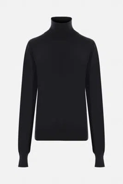 The Row Stepny Wool-cashmere Turtleneck Top In Black