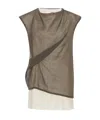 The Row Inawa Draped Layered Sleeveless Top In Brown