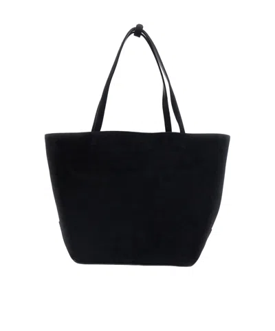 The Row Park Suede Tote Bag Dual Handles In Black
