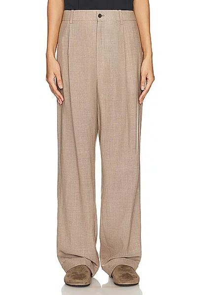 The Row Tor Pant In Taupe & Ivory Melange