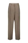 The Row Tor Pant In Taupe/ivory Melange