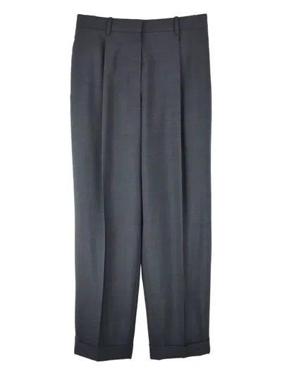 The Row Tor Pleated-cuffed Trousers In Blue