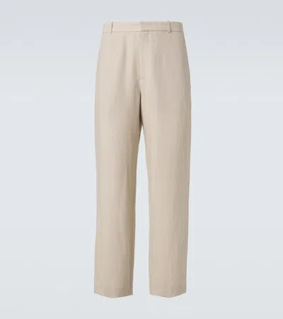 The Row Toril Linen-blend Wide-leg Pants In Neutral