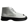 The Row Town Lace-up Ankle Boots In White Patent Leather In White