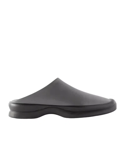 The Row Town Leather Clogs In Gray